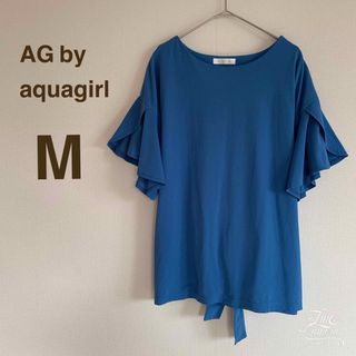 AG by aquagirl - エージーバイアクアガール M カットソー ブルー フリル リボン