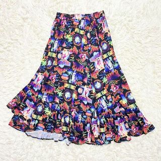 m838　HYSTERIC GLAMOUR 　総柄ロングスカートフレアティアード