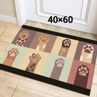 【新品】40×60　猫　寝室　洗える　キッチン　滑りにくい　バスマットネコ　玄関(バスマット)