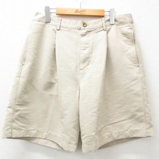 チャップス(CHAPS)のW34★古着 チャップス ゴルフ ショート チノ パンツ ショーツ チノパン メンズ ベージュ カーキ 24may24 中古 ボトムス 短パン ショーパン(ワークパンツ/カーゴパンツ)