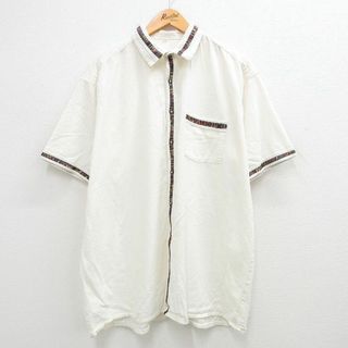 XL★古着 半袖 シャツ メンズ 白系他 ホワイト 24may24 中古 トップス(シャツ)