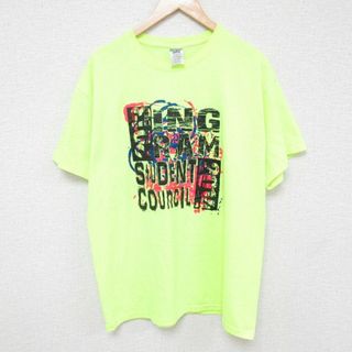 XL★古着 ジャージーズ 半袖 Tシャツ メンズ STUDENT Council クルーネック 黄 イエロー 24may24 中古(Tシャツ/カットソー(半袖/袖なし))