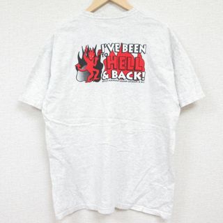 L★古着 半袖 Tシャツ メンズ HELL クルーネック 薄グレー 霜降り 24may24 中古(Tシャツ/カットソー(半袖/袖なし))