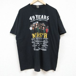 XL★古着 半袖 Tシャツ メンズ 映画 MASH 大きいサイズ コットン クルーネック 黒 ブラック 24may24 中古(Tシャツ/カットソー(半袖/袖なし))