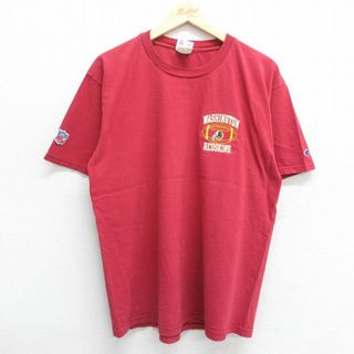 Champion - L★古着 チャンピオン champion 半袖 ビンテージ Tシャツ メンズ 00年代 00s NFL ワシントンレッドスキンズ コットン クルーネック エンジ アメフト スーパーボウル 24may24 中古