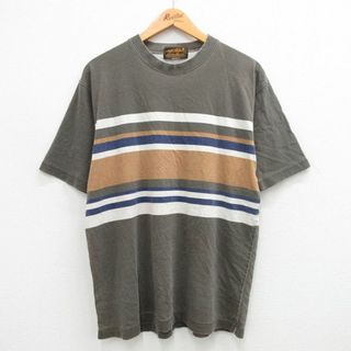 エディーバウアー(Eddie Bauer)のXL★古着 エディーバウアー 半袖 ビンテージ Tシャツ メンズ 00年代 00s クルーネック 濃グレー系他 【spe】 24may24 中古(Tシャツ/カットソー(半袖/袖なし))