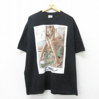 XL★古着 半袖 ビンテージ Tシャツ メンズ 00年代 00s Dope 大きいサイズ コットン クルーネック 黒 ブラック 24may24 中古(Tシャツ/カットソー(半袖/袖なし))