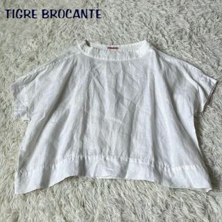 ティグルブロカンテ(TIGRE BROCANTE)のTIGRE ティグルブロカンテ　リネン　白　ブラウス(シャツ/ブラウス(半袖/袖なし))