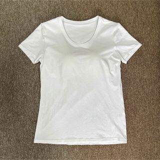 UNIQLO - ユニクロ　ブラカップ付き　Tシャツ　M  ホワイト