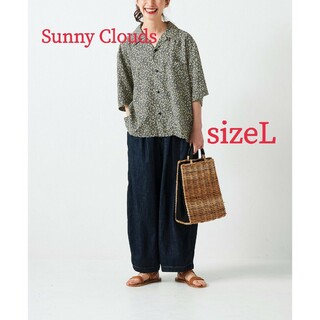 サニークラウズ(Sunny clouds（FELISSIMO）)の美品　サニークラウズ　Lサイズ　シトルーナとkazumiのレモンアロハシャツ(シャツ/ブラウス(半袖/袖なし))