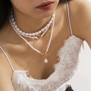【再入荷】 ネックレス レディース ホワイト レディース 高級感 オシャレ 真珠(ネックレス)
