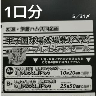 懸賞　甲子園球場入場券プレゼントキャンペーン(野球)