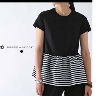 BORDERS at BALCONY - BORDERS at BALCONY ペプラムTシャツ PEPLUM TEE 黒