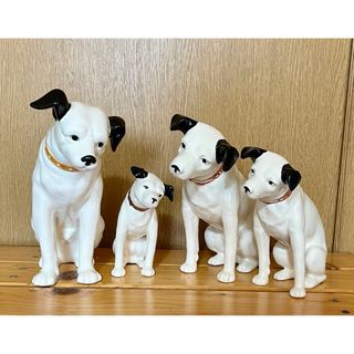 ビクター犬ニッパーくん 四頭 昭和レトロ 置物 陶器 美品