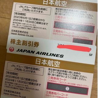 JAL株主優待　2枚(航空券)