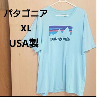 パタゴニア Tシャツ USA製 XLサイズ 青 半袖