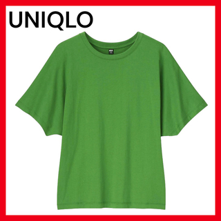 ユニクロ(UNIQLO)のUNIQLO ドルマンT Tシャツ　綿100% コットン　M 緑　ゆったり 半袖(Tシャツ(半袖/袖なし))