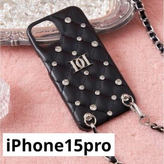 ダーリッチ(Darich)のダーリッチ　キルティングビジューiPhoneケース　15pro BLK(iPhoneケース)