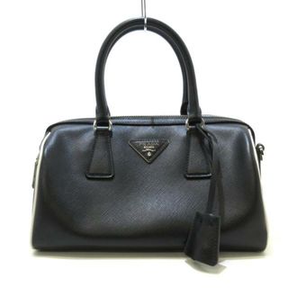 プラダ(PRADA)のPRADA(プラダ) ハンドバッグ トライアングルロゴ BL845Y 黒×白 ミニボストン サフィアーノリュクス(レザー)(ハンドバッグ)