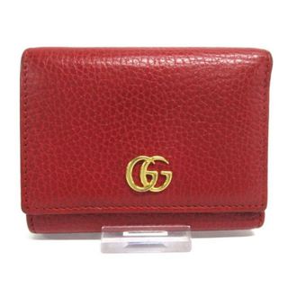 グッチ(Gucci)のGUCCI(グッチ) 3つ折り財布 GGマーモント 474746 レッド レザー(財布)