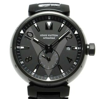 LOUIS VUITTON - LOUIS VUITTON(ヴィトン) 腕時計 タンブール オールブラック Q1D22 メンズ SS/革ベルト 黒