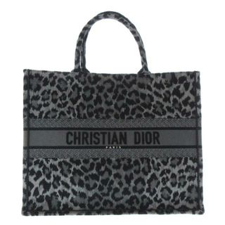 クリスチャンディオール(Christian Dior)のDIOR/ChristianDior(ディオール/クリスチャンディオール) トートバッグ ブックトートラージバッグ グレー×黒 レオパード ジャガード(トートバッグ)