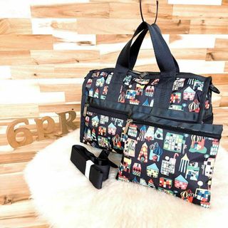 LeSportsac - 【レスポートサック×リトルファント】コラボ 北欧 総柄 ショルダーバッグ グレー