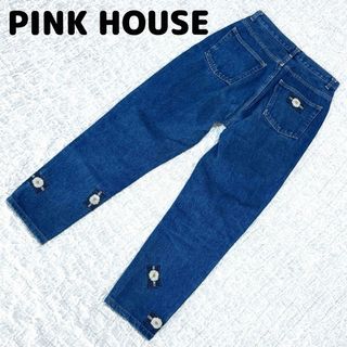 PINK HOUSE - PINK HOUSE ピンクハウス　デニムパンツ　花柄　ワッペン　ブルー