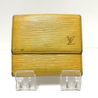 ルイヴィトン(LOUIS VUITTON)のLOUIS VUITTON(ルイヴィトン) Wホック財布 エピ ポルトモネビエカルトクレディ M63489 ジョーヌ ■外側　⇒　レザー（LVロゴの刻印入り） ■内側　⇒　クロスグレインレザー(財布)