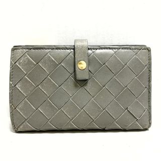 ボッテガヴェネタ(Bottega Veneta)のBOTTEGA VENETA(ボッテガヴェネタ) 2つ折り財布 イントレチャート グレー レザー(財布)