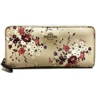 コーチ(COACH)のCOACH(コーチ) 長財布 アコーディオン ジップ ウォレット ウィズ フローラル プリント 67983 グレーベージュ×ボルドー×マルチ ラウンドファスナー/花柄 PVC(塩化ビニール)(財布)