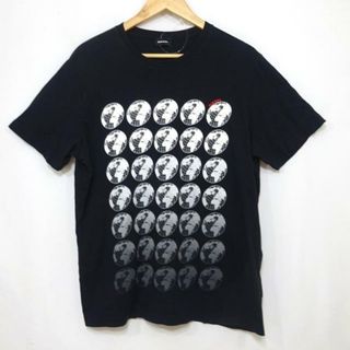 DIESEL - DIESEL(ディーゼル) 半袖Tシャツ サイズL メンズ美品  - 黒×白×グレー クルーネック/地球儀柄/グラデーション