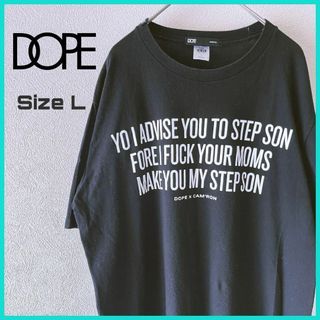 DOPE×CAM’RON Tシャツ 古着 L メッセージプリント ブラック/12(Tシャツ/カットソー(半袖/袖なし))