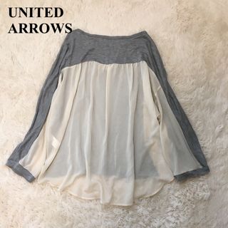 BEAUTY&YOUTH UNITED ARROWS - ユナイテッドアローズ　カットソー　プルオーバー　背面シフォン　グレー系