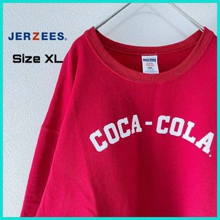 JERZEES - ジャージーズ スウェット 古着 XL ゆるダボ 企業ロゴ 無地 レッド/65