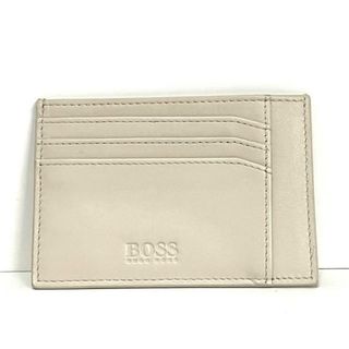 ヒューゴボス(HUGO BOSS)のHUGOBOSS(ヒューゴボス) カードケース美品  - アイボリー レザー(名刺入れ/定期入れ)