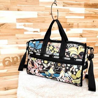 LeSportsac - ハワイ限定【レスポートサック】アロハ ハワイアン ワヒネフラ柄 ボストンバッグ黒