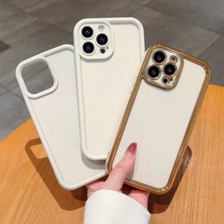 iPhone 14 ProMax ケース　アイボリー　ゴールド　カバー　韓国　②