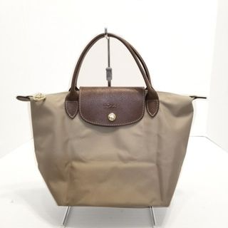 ロンシャン(LONGCHAMP)のLONGCHAMP(ロンシャン) ハンドバッグ ル・プリアージュオリジナル ベージュ×ダークブラウン 折りたたみ ナイロン×レザー(ハンドバッグ)