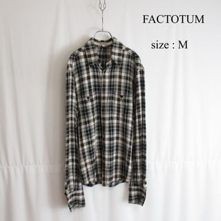 FACTOTUM - FACTOTUM レーヨン チェック ウエスタン シャツ 46 ブラウン モード