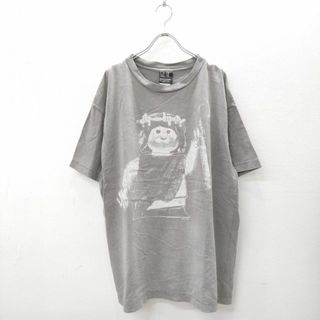 SAINT MICHAEL ブロック ショートスリーブTシャツ 定価26400円 ダメージ加工Tシャツ サイズXL 半袖Ｔシャツ カットソー グレー メンズ セントマイケル【中古】4-0512S☆(Tシャツ/カットソー(半袖/袖なし))