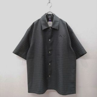 オーエーエムシー(OAMC)のOAMC GEO SHIRT SHORT SLEEVE 23SS チェック柄 サイズS 半袖シャツ チャコールグレー メンズ オーエーエムシー【中古】4-0512S☆(シャツ)