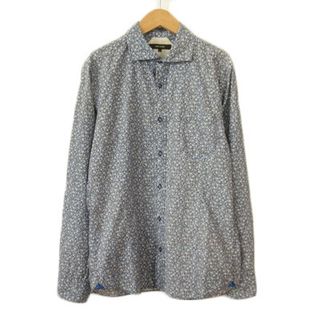 コムサメン(COMME CA MEN)のコムサメン COMME CA MEN シャツ 花柄 長袖 コットン L 青(シャツ)