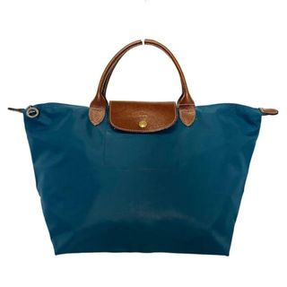 ロンシャン(LONGCHAMP)のLONGCHAMP(ロンシャン) トートバッグ ブルー×ブラウン 折りたたみ ナイロン×レザー(トートバッグ)