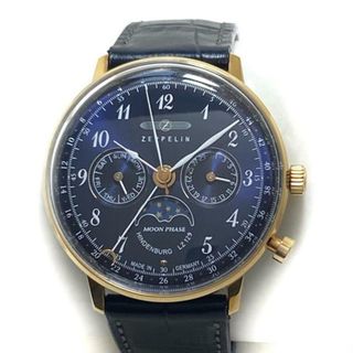 ツェッペリン(ZEPPELIN)のZEPPELIN(ツェッペリン) 腕時計 MOON PHASE LZ129 レディース トリプルカレンダー/革ベルト/型押し加工 ダークネイビー(腕時計)