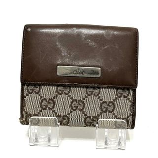 グッチ(Gucci)のGUCCI(グッチ) 2つ折り財布 05504 ダークブラウン×ライトブラウン GG柄 ジャガード×レザー(財布)