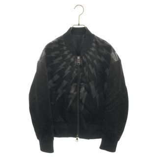 ニールバレット(NEIL BARRETT)のNeil Barrett ニール バレット Lightening Bolt Bomber Jacket ライトニングボルトボンバージャケット ジップアップジャケット ブラックBSP1680 B015S(フライトジャケット)