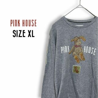 PINK HOUSE - ピンクハウス ロンT 古着 90s XL うさぎプリント レディースb44