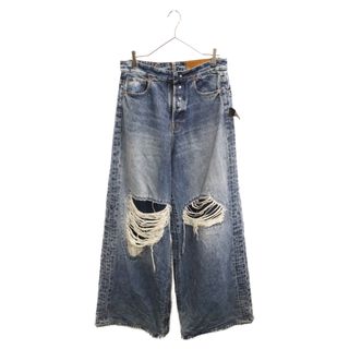 VETEMENTS ヴェトモン 23SS インサイドアウトパッチバギーデニムパンツ インディゴ UE63PA265N