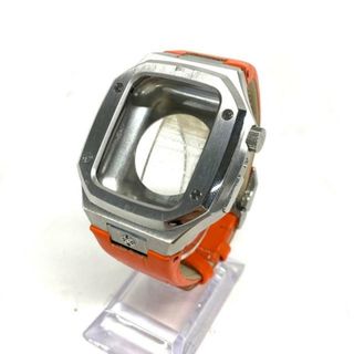 GOLDEN CONCEPT(ゴールデンコンセプト) 小物美品  40MM APPLE WATCH CASE CL-40 シルバー×オレンジ アップルウォッチケース 金属素材×レザー(その他)